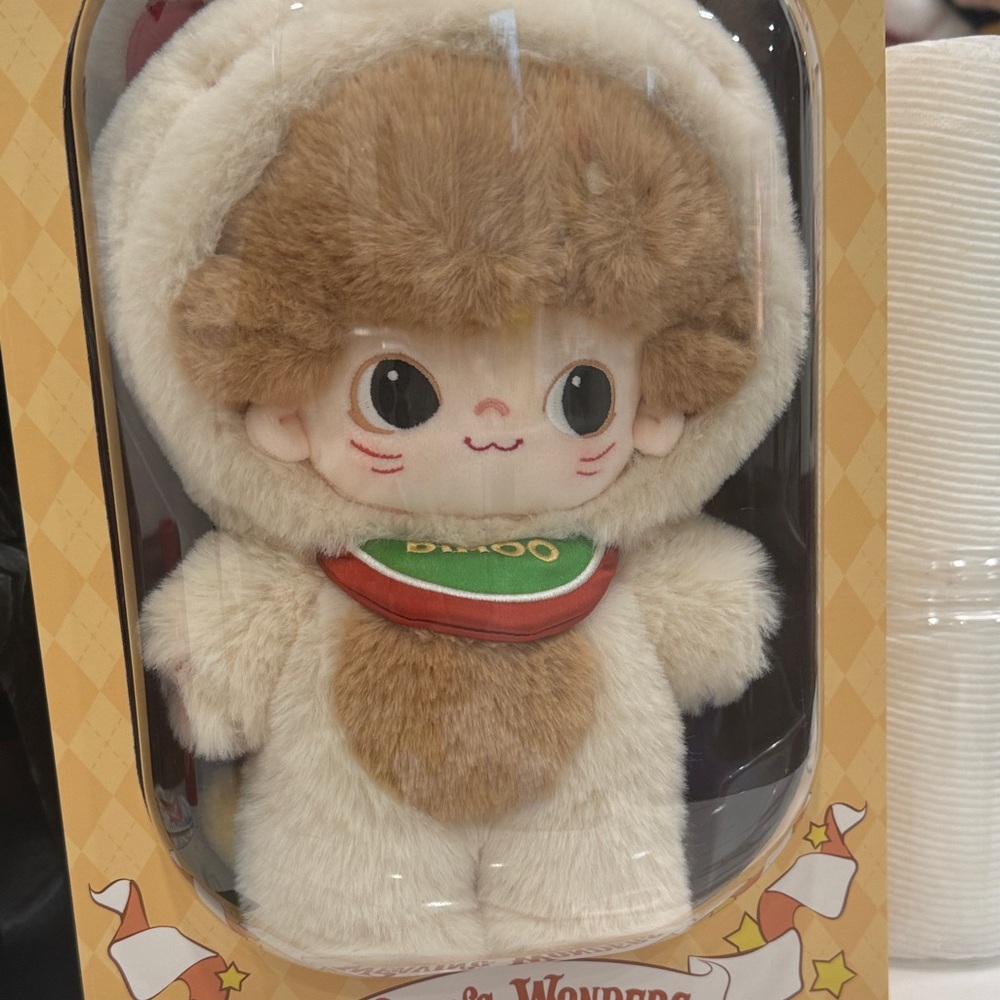 Cute Plush Doll in Cream and Brown